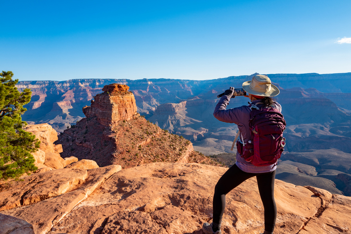 Senior in Arizona enjoying stunning desert views